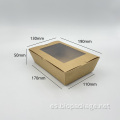 LOGO CONSTRUIDO CAJA DE PAPEL Kraft con ventana 1000ml